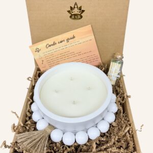 B White Mala Bowl Candle